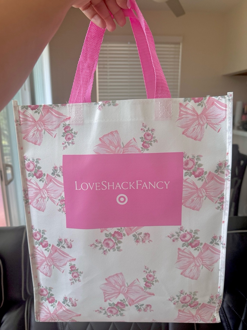 LoveShackFancy Pink Floral Logo Tote